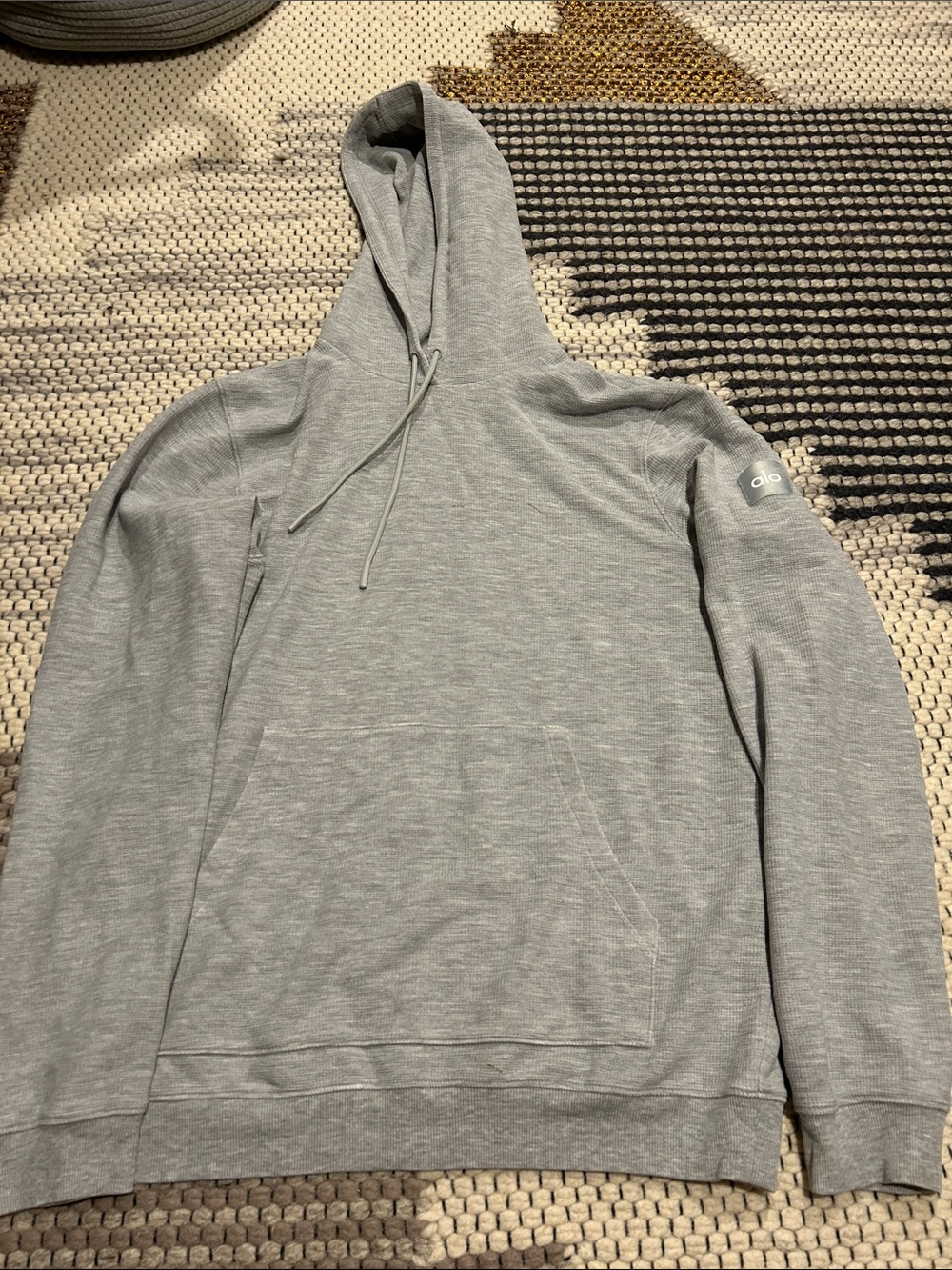 ALO Yoga Men’s Light Gray Crewneck Hoodie